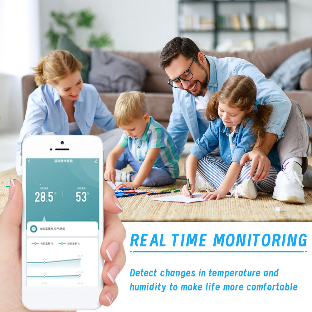 AUBESS Tuya Smart WiFi Temperature And Humidity Sensor | Low battery alarm
