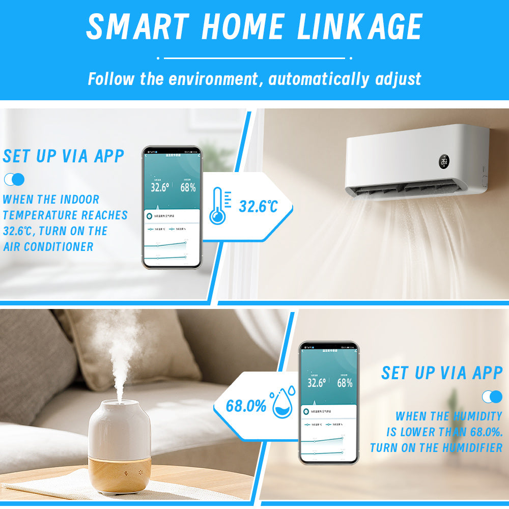 AUBESS Tuya Smart WiFi Temperature And Humidity Sensor | Low battery alarm