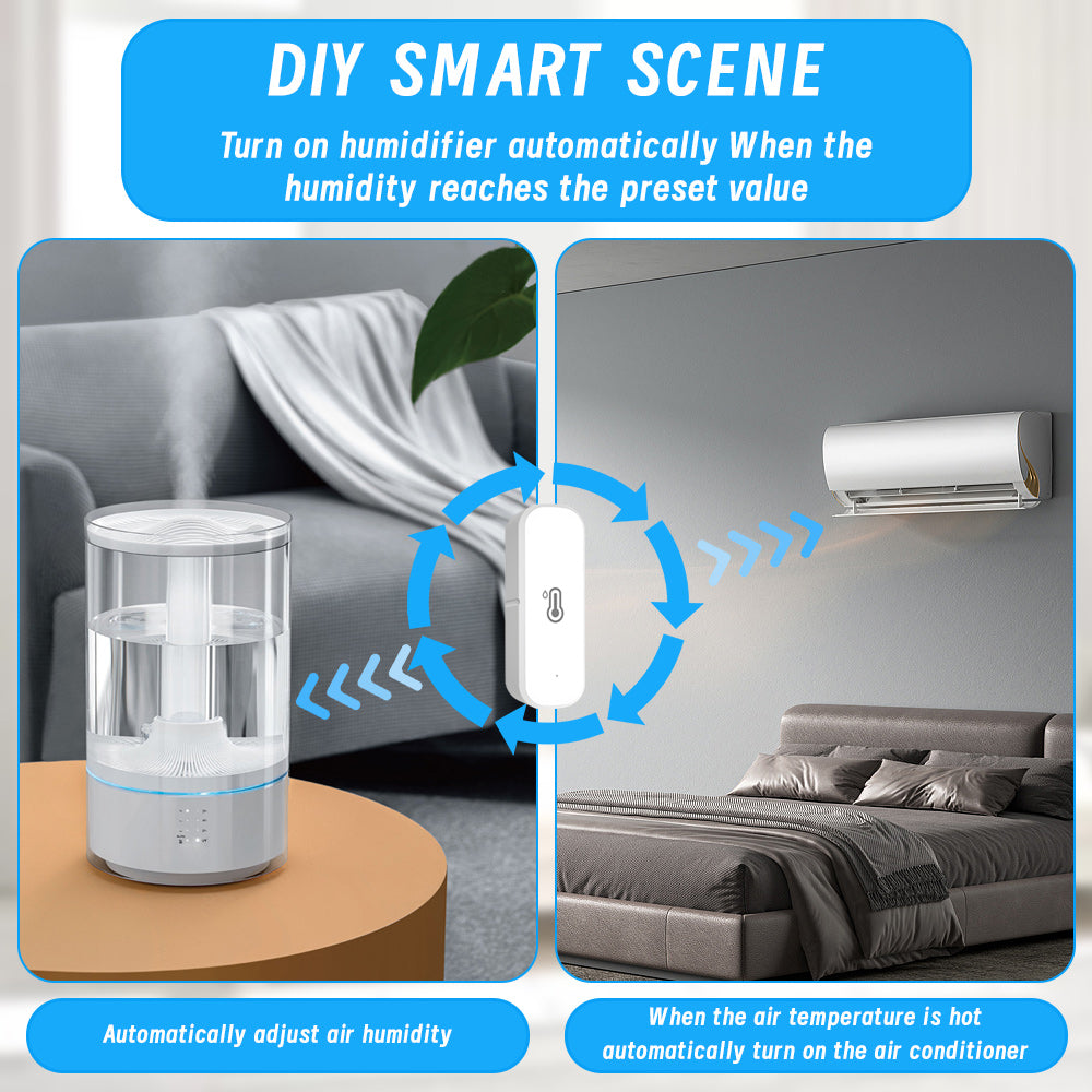 AUBESS Tuya Smart WiFi Temperature And Humidity Sensor | Low battery alarm