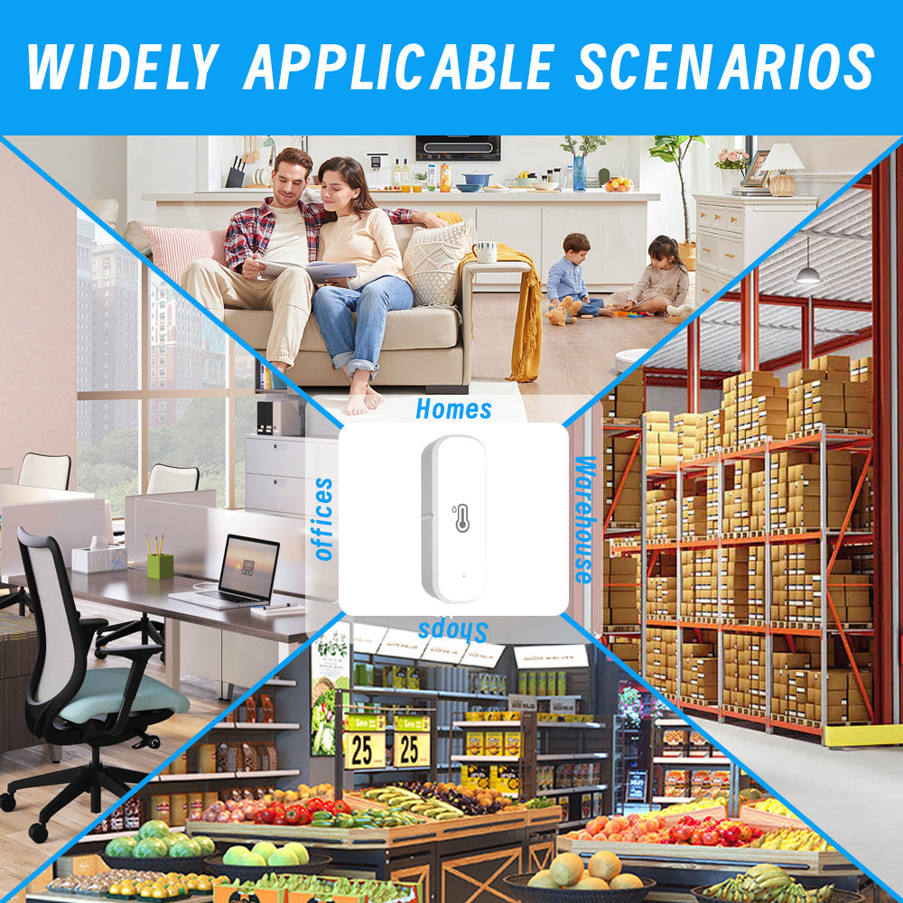 AUBESS Tuya Smart WiFi Temperature And Humidity Sensor | Low battery alarm