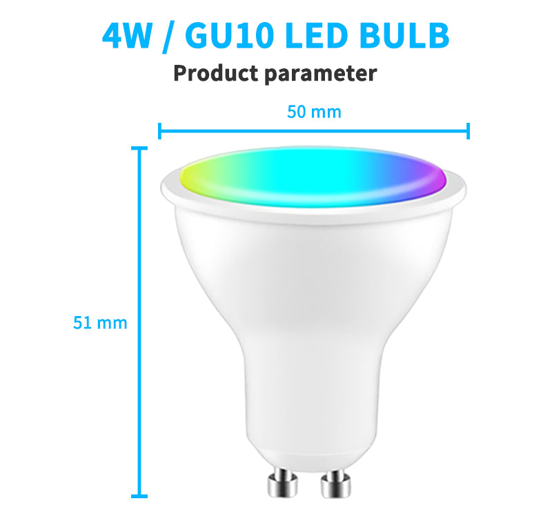 Aubess Tuya WIFI Smart Lamp Cup 4W GU10 | Adjustable Brightness
