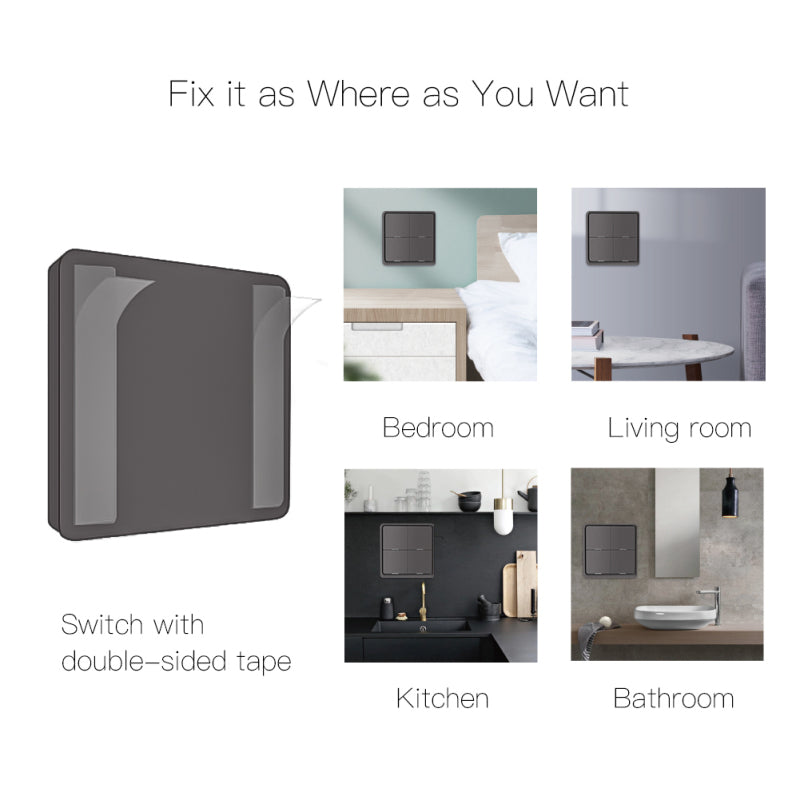 AUBESS Tuya ZigBee Gray Scene Button Switch|Multiple Scenes