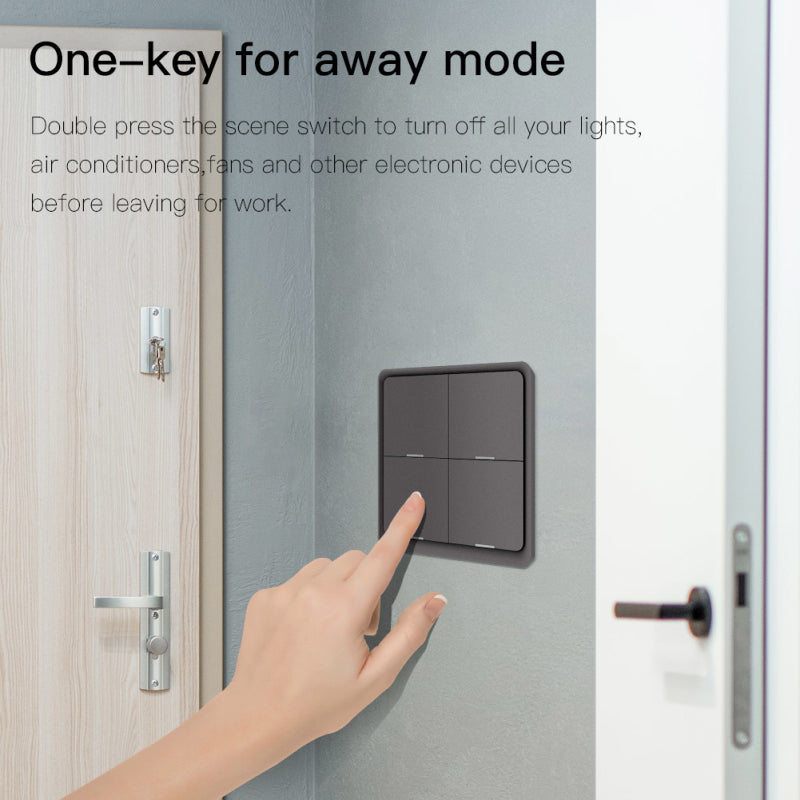 AUBESS Tuya ZigBee Gray Scene Button Switch|Multiple Scenes