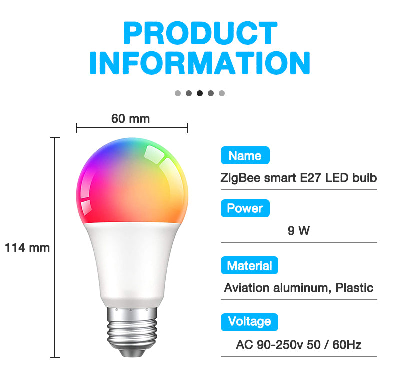 AUBESS Tuya ZigBee 9W Smart Bulb | Support Alexa Google