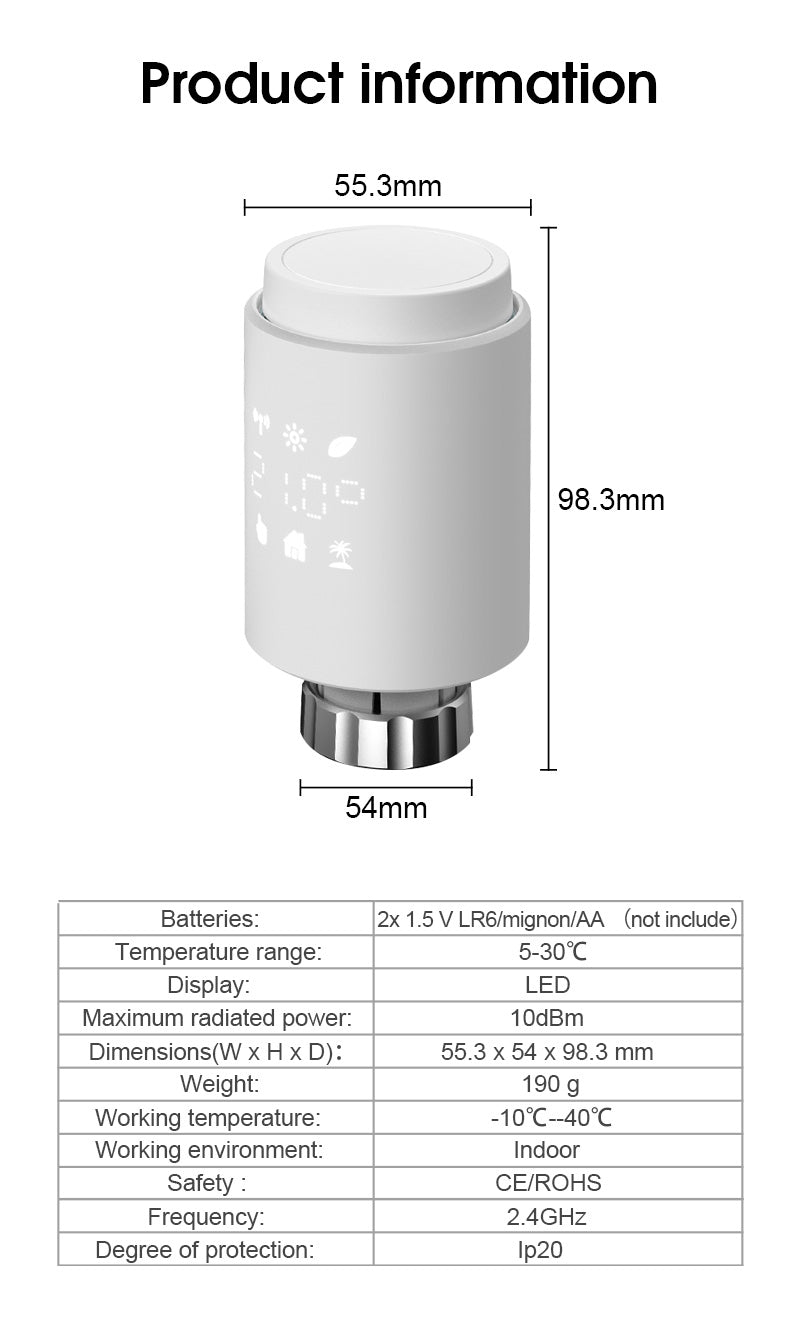 Tuya ZIGBEE Smart Radiator Valve Thermostat | Voice Control