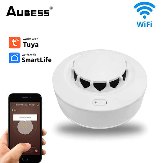 Aubess Tuya smart wifi smoke sensor tuya smart smoke alarm sensor