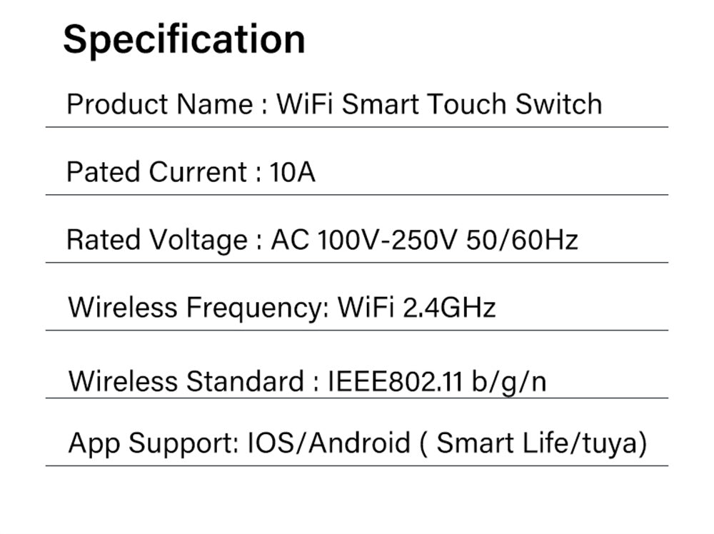 Tuya wifi 4 gang smart panel switch Single zero fire general use