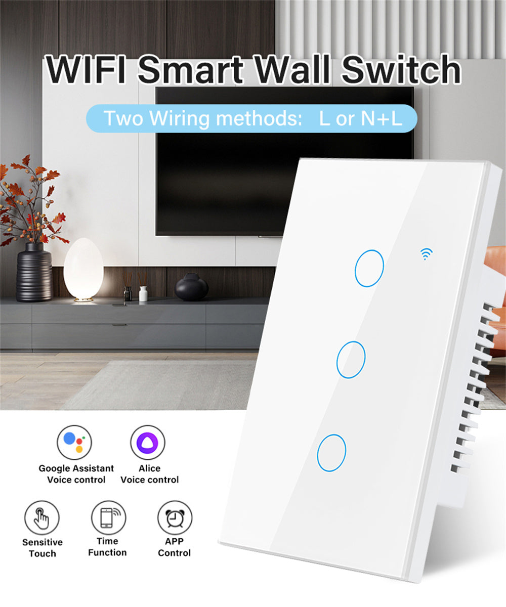 Tuya wifi 4 gang smart panel switch Single zero fire general use
