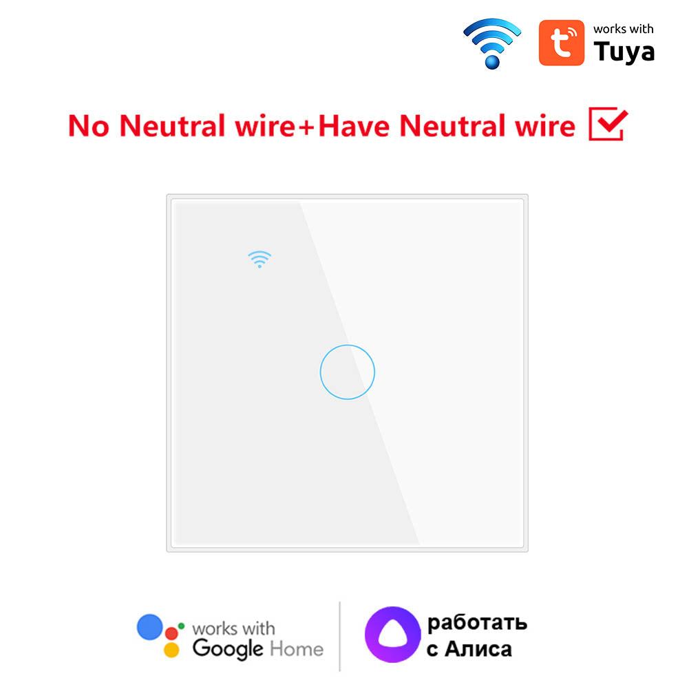Aubess Tuya Wifi Smart Panel Switch | Single Zero Fire General Use | EU