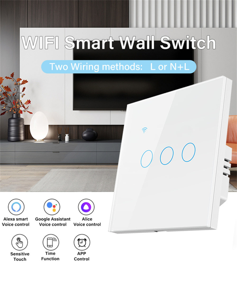 Aubess Tuya Wifi Smart Panel Switch | Single Zero Fire General Use | EU