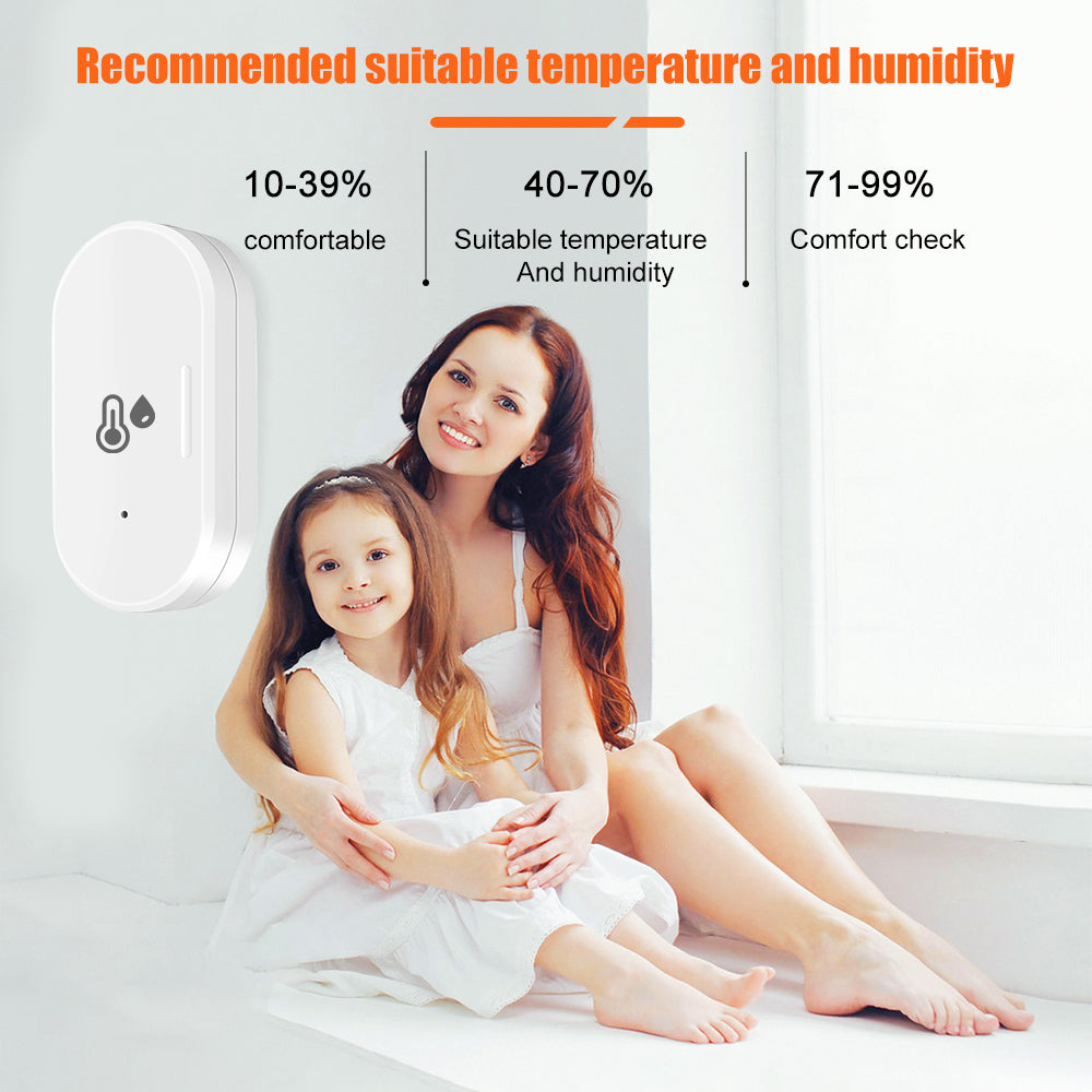 AUBESS Tuya Smart ZigBee Mini Temperature and humidity sensor with battery Work with Alexa Google Home