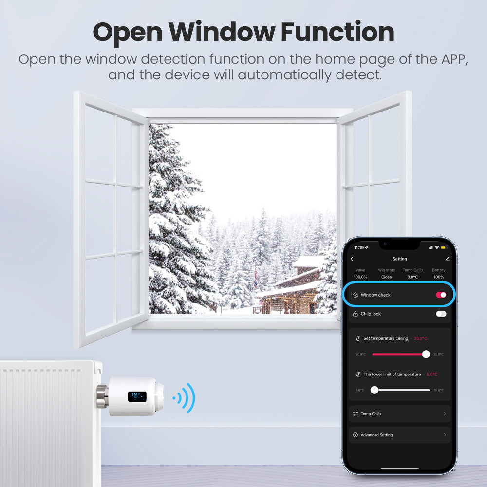 Aubess Tuya Smart Life WiFi/ZigBee TRV602 Smart Thermostat