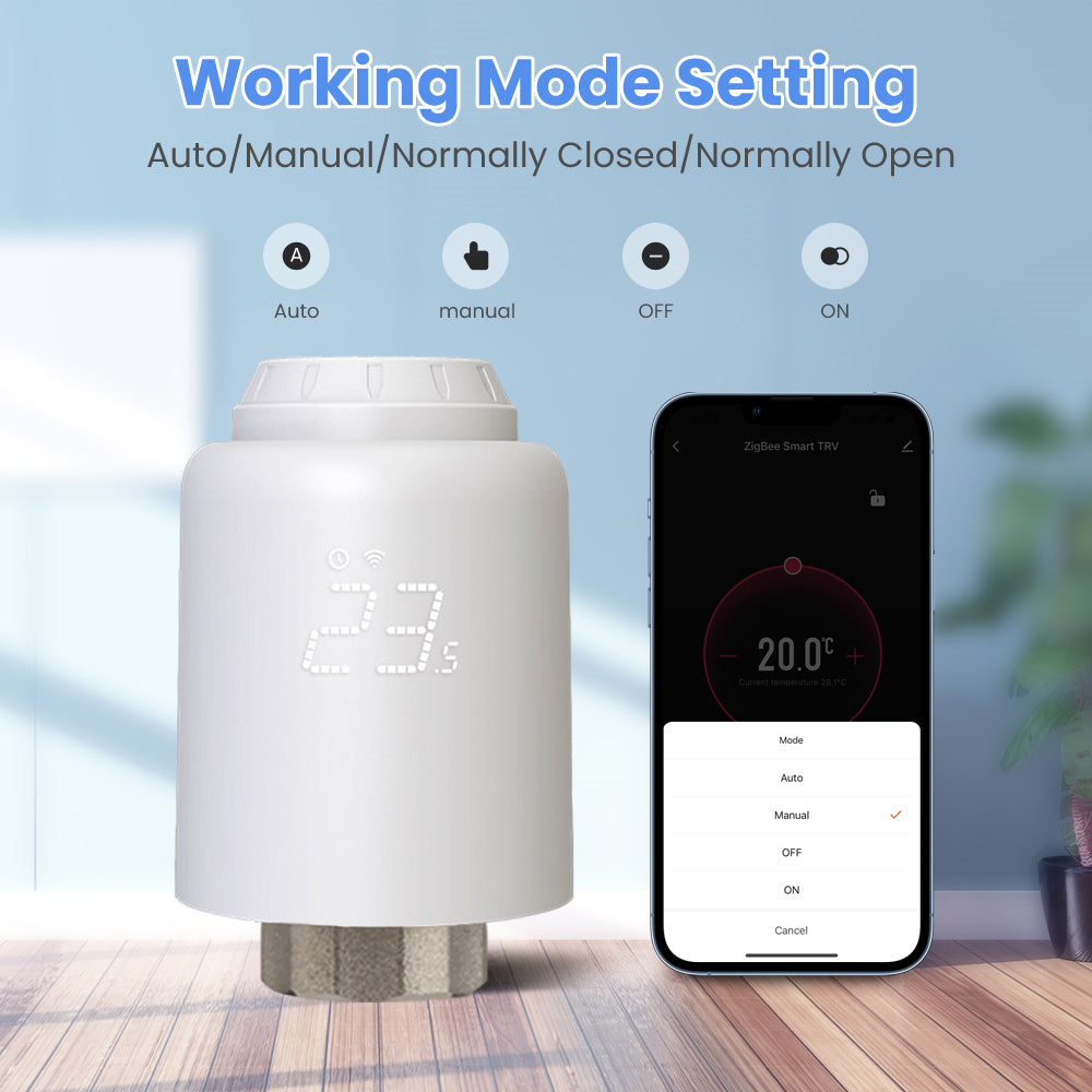 Aubess Tuya TRV60 WiFi / ZigBee Thermostat | Various Adapters