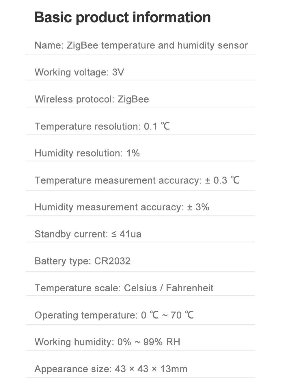 AUBESS Tuya ZigBee Temperature And Humidity Sensor|Temperature Unit Switch