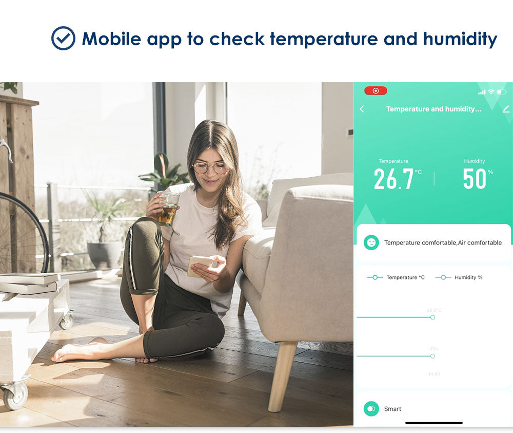 AUBESS Tuya ZigBee Temperature And Humidity Sensor|Temperature Unit Switch