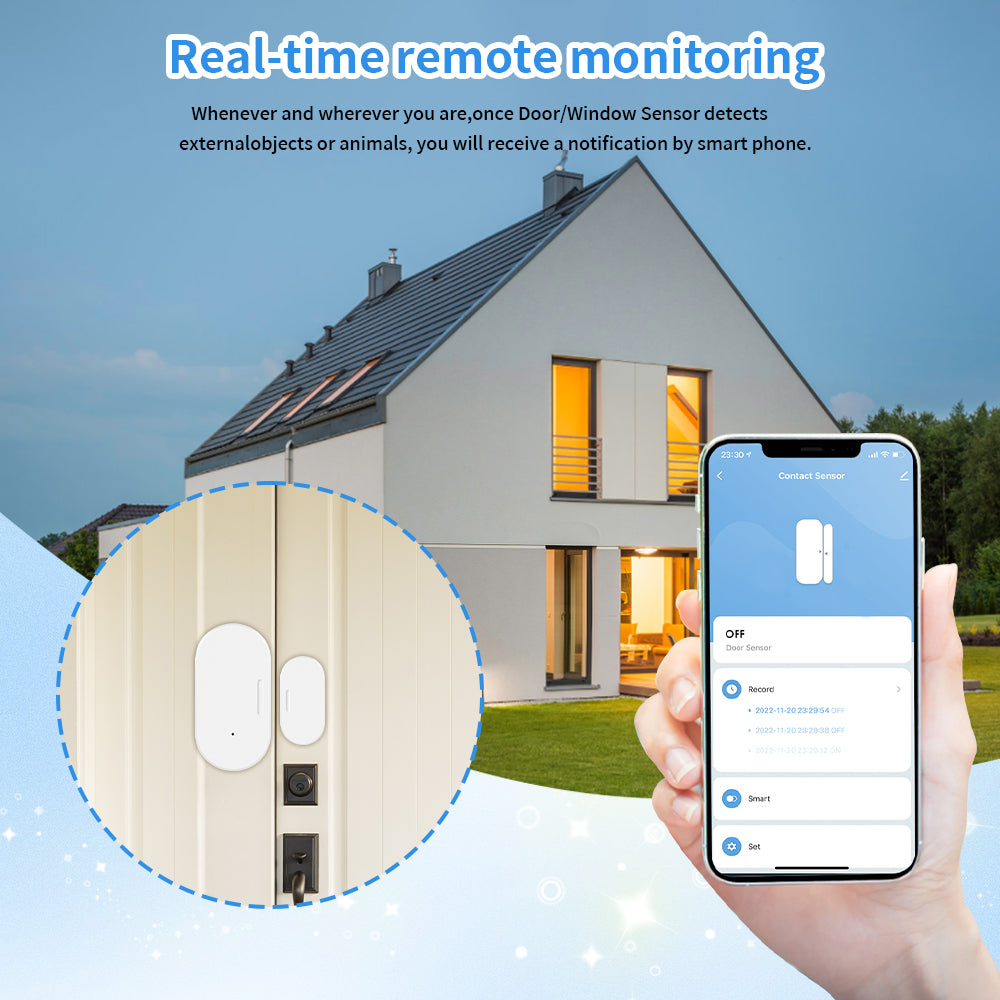 AUBESS TUYA Zigbee Smart Door Sensor|Real-time Remote Monitoring