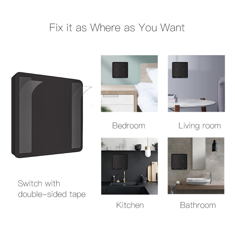 AUBESS Tuya ZigBee Black Scene Button Switch|Multiple Scenes