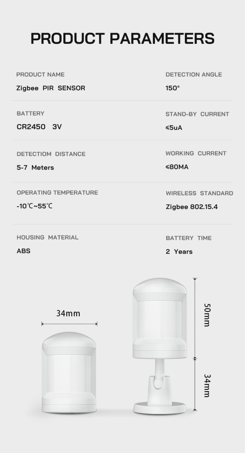 AUBESS Tuya ZigBee PIR Sensor | Foot Stand Motion