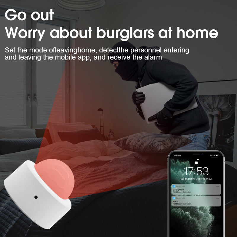 AUBESS Tuya ZigBee Human Body Mobile Infrared Sensor |Voice Control |Security
