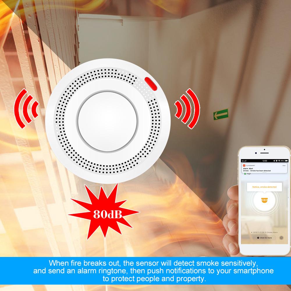AUBESS Tuya Zigbee Smoke Detector |Smart Fire Alarm Progressive |Sound Photoelectric