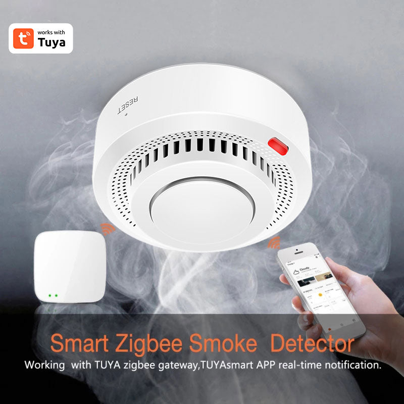 AUBESS Tuya Zigbee Smoke Detector |Smart Fire Alarm Progressive |Sound Photoelectric