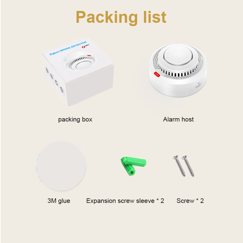 AUBESS Tuya Zigbee Smoke Detector |Smart Fire Alarm Progressive |Sound Photoelectric