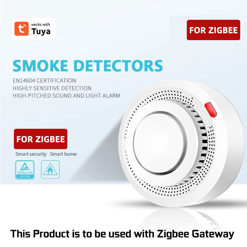 AUBESS Tuya Zigbee Smoke Detector |Smart Fire Alarm Progressive |Sound Photoelectric