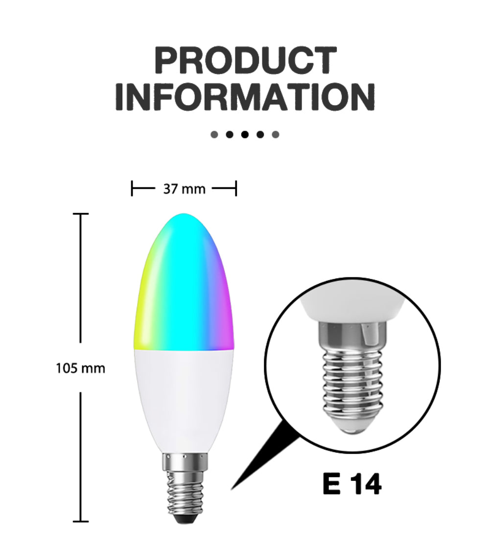 Aubess Tuya WiFi/Zigbee Smart Candle Light 5W E14 | Voice Control
