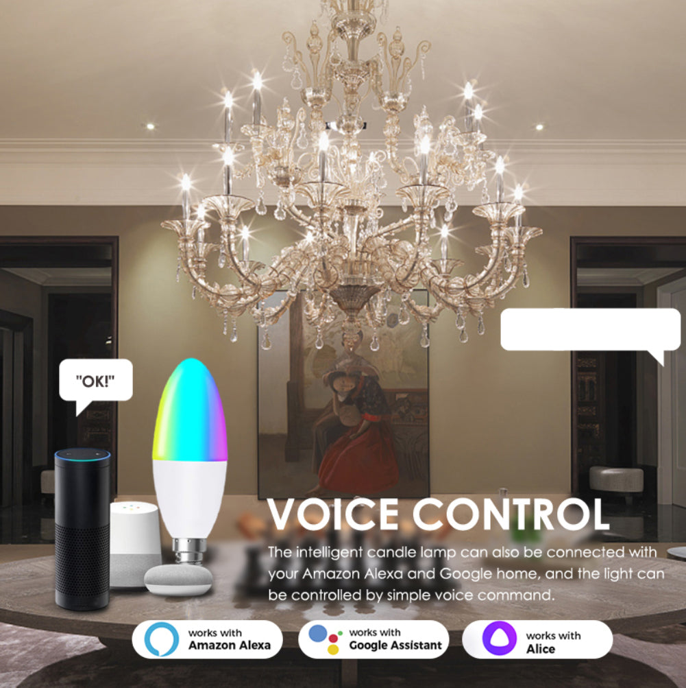 Aubess Tuya WiFi/Zigbee Smart Candle Light 5W E14 | Voice Control
