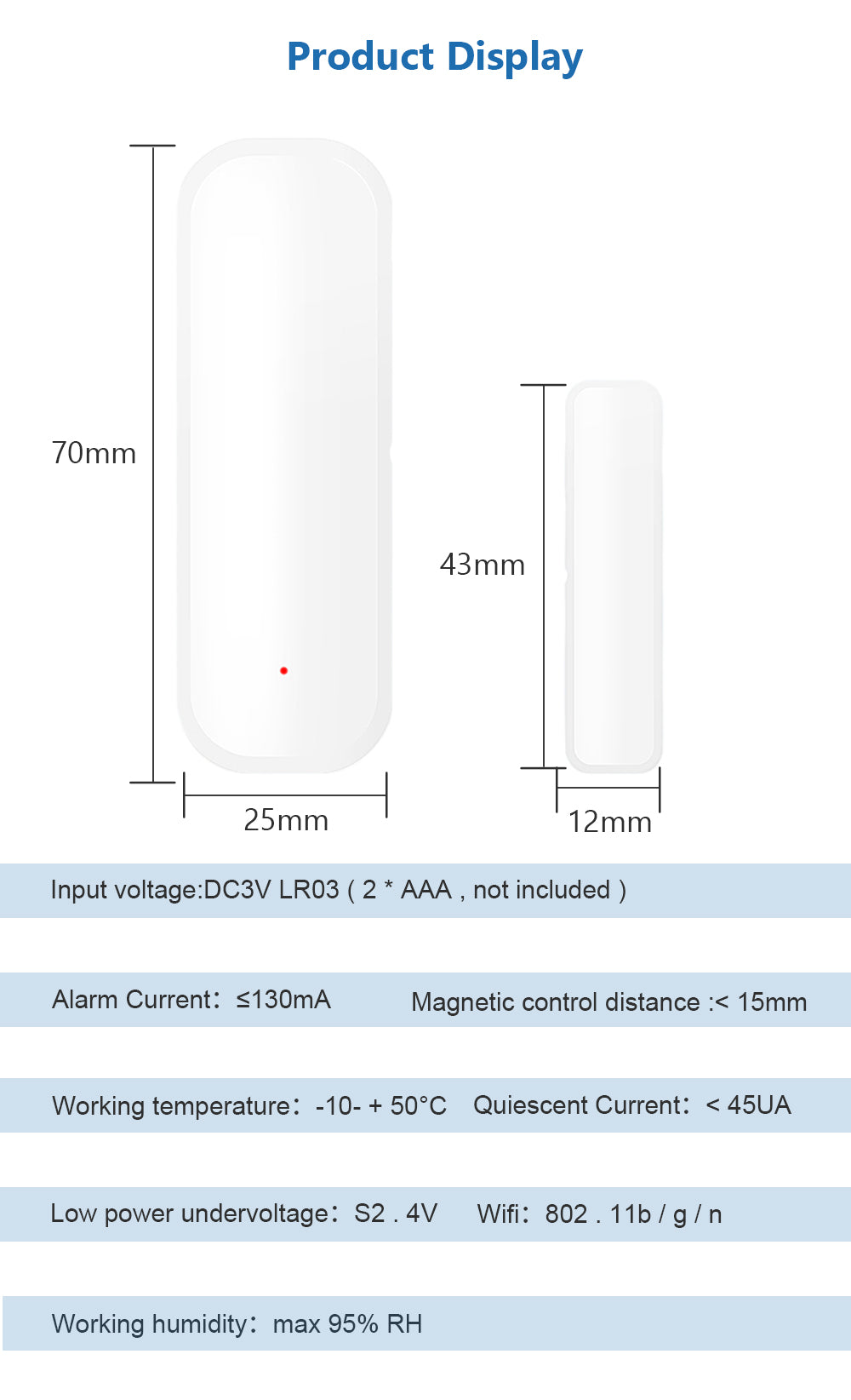AUBESS Tuya Smart WiFi Door Sensor Window Sensor|Door Magnetic|Alarm Detector