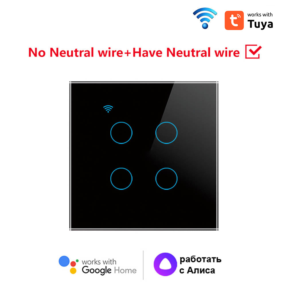 Aubess Tuya Wifi Smart Panel Switch | Single Zero Fire General Use | EU
