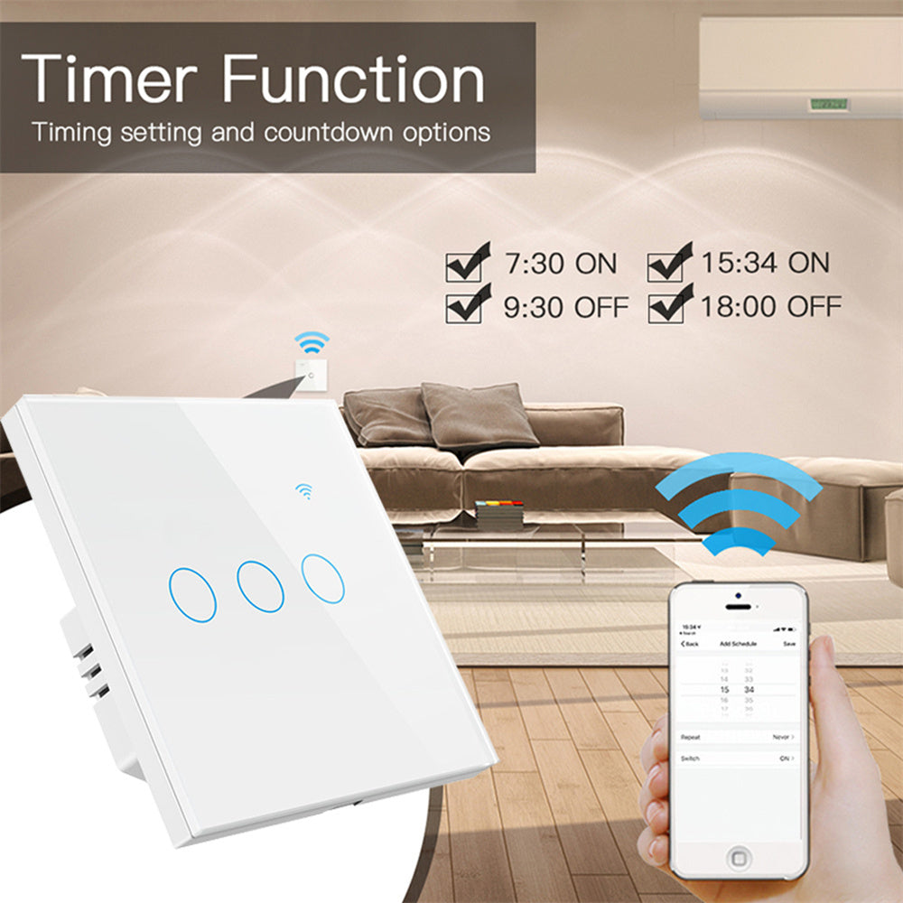 Aubess Tuya Wifi Smart Panel Switch | Single Zero Fire General Use | EU