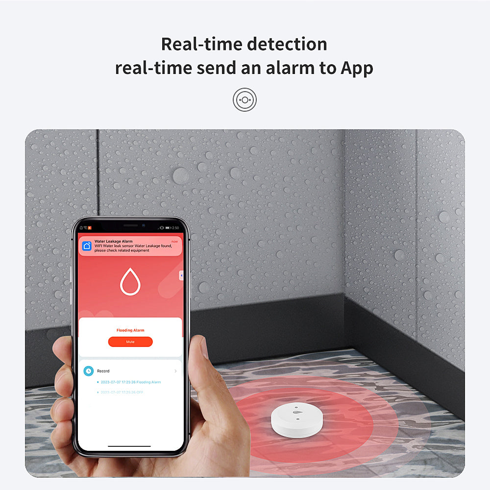 AUBESS Tuya Zigbee Smart Water Sensor | Real-time Detection