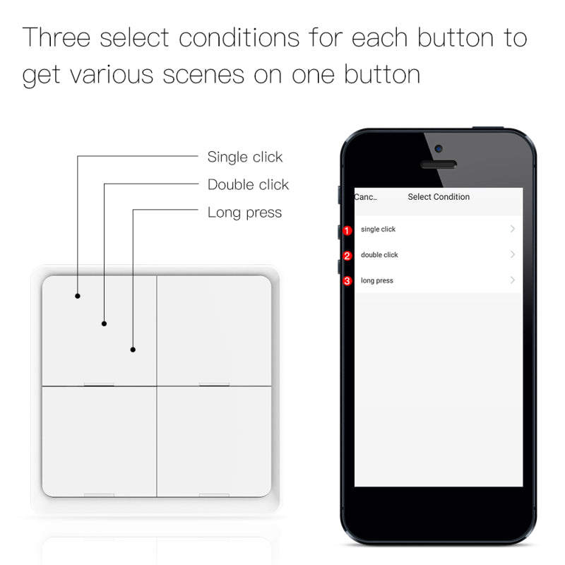 AUBESS Tuya ZigBee White Scene Button Switch|Set Automation