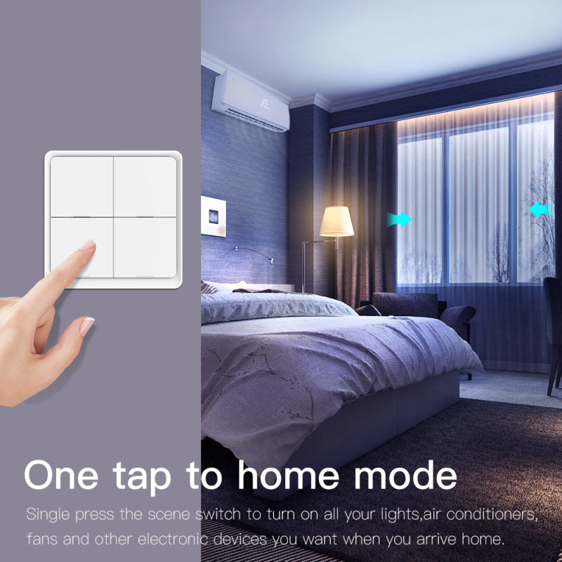 AUBESS Tuya ZigBee White Scene Button Switch|Set Automation
