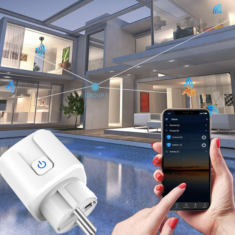 AUBESS Zigbee EU Smart Plug Smart Home Wireless Remote Control Power  Monitor Outlet work with Alexa Google