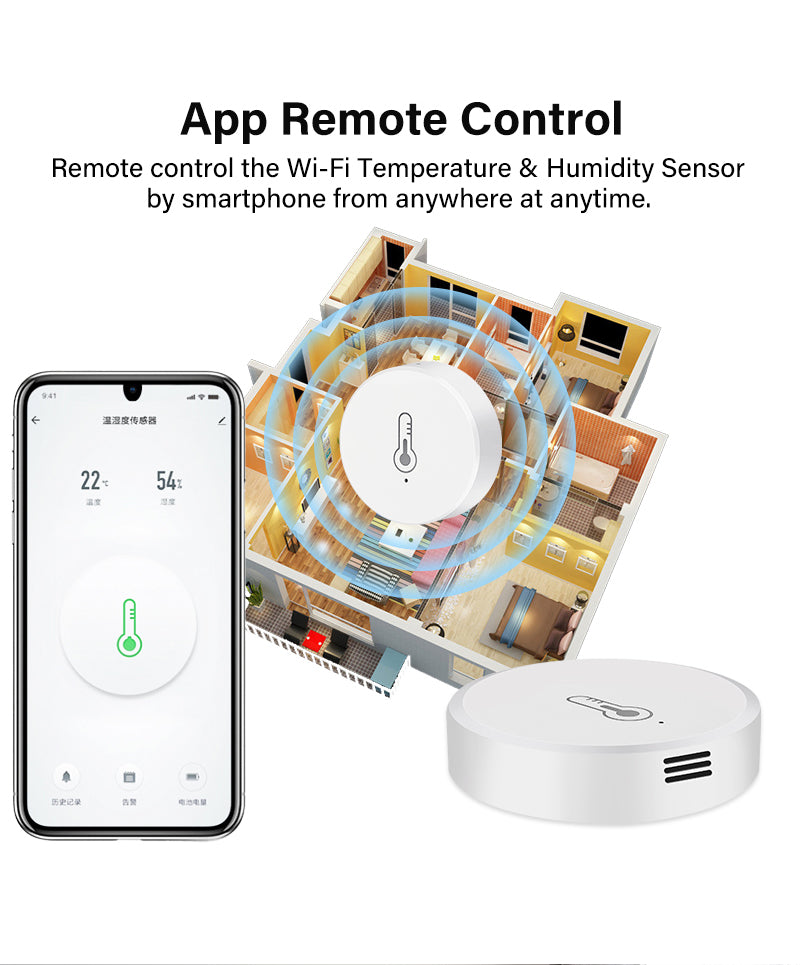 Tuya Wifi Temperature Humidity Sensors App Remote Monitor Control
