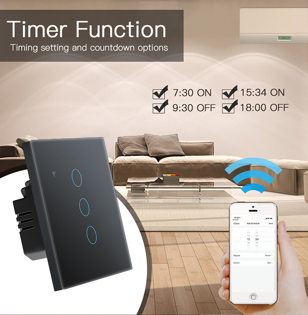 AUBESS TUYA WIFI Smart  1 / 2 / 3 / 4gang Switch | Zero fire | EU