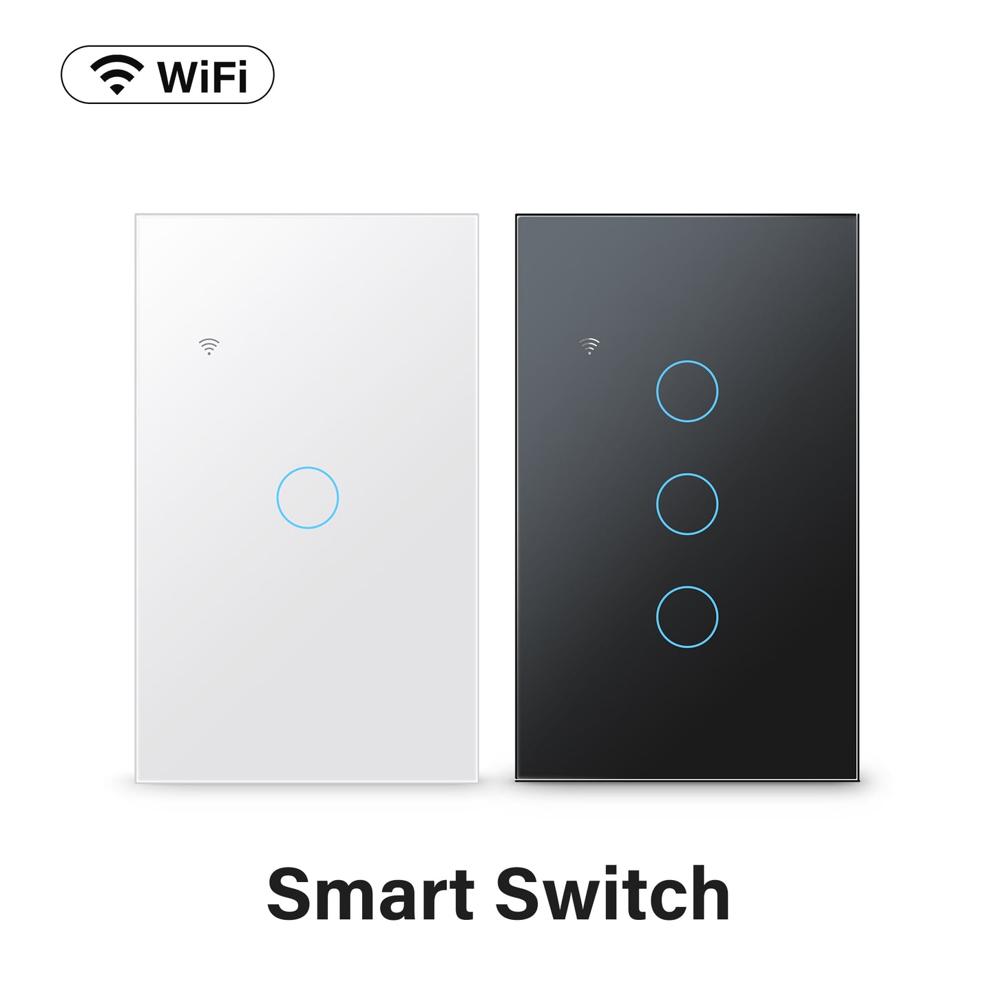 AUBESS TUYA WIFI Smart 1 / 2 / 3 / 4gang Switch | Zero Fire Requires A Neutral Line | US
