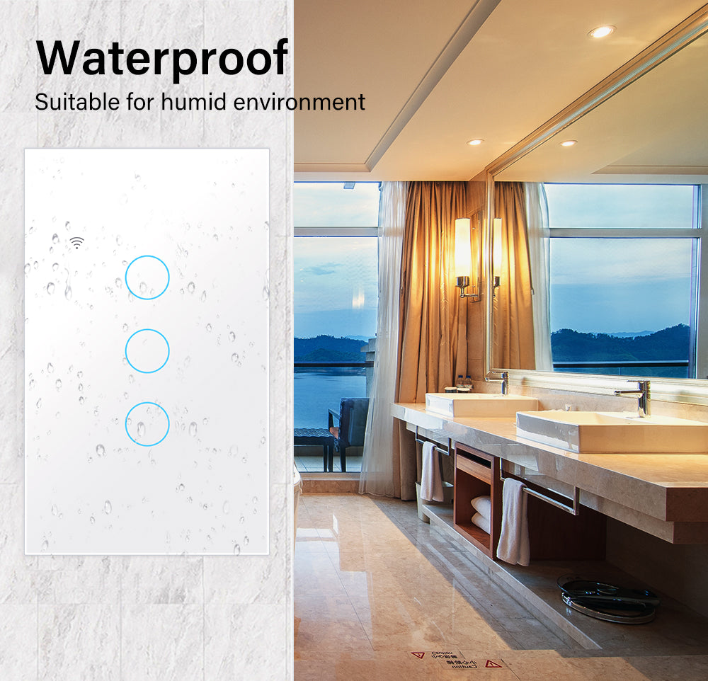 AUBESS TUYA WIFI Smart 1 / 2 / 3 / 4gang Switch | Zero Fire Requires A Neutral Line | US