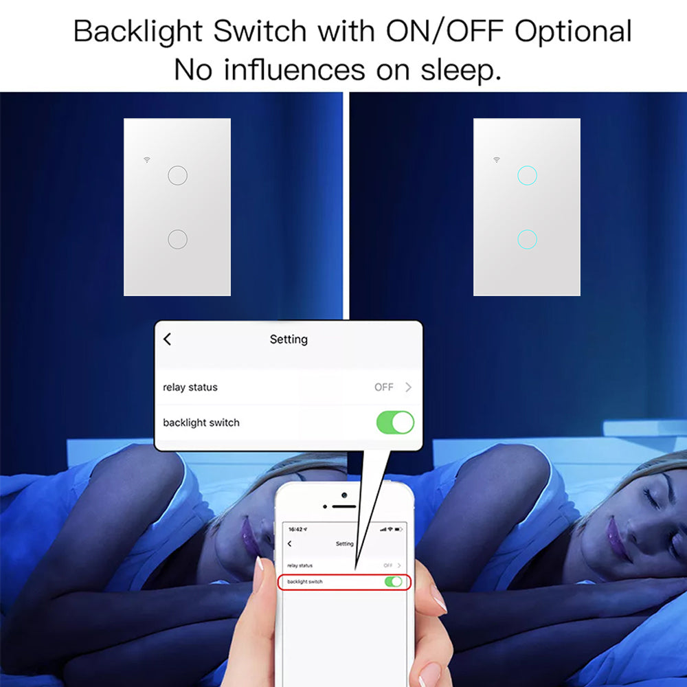 AUBESS TUYA WIFI Smart 1 / 2 / 3 / 4gang Switch | Zero Fire Requires A Neutral Line | US