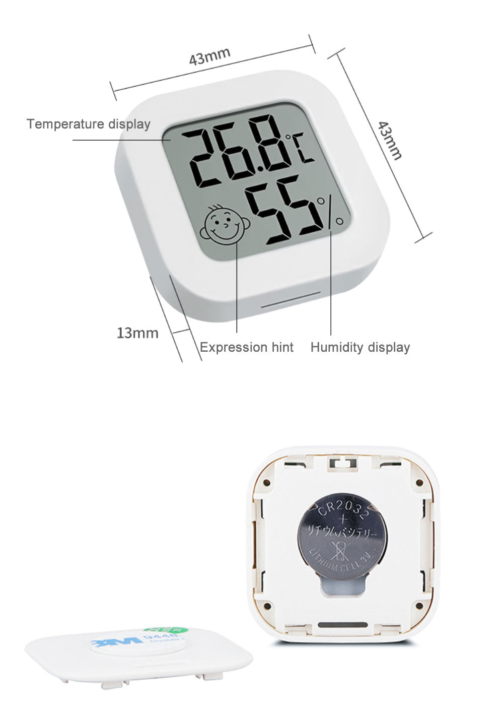 TUYA Smart WIFI Temperature and Humidity Detector Indoor Wireless  Compatible with Alexa and Google Temperature Humidity Remote Monitor for  Home
